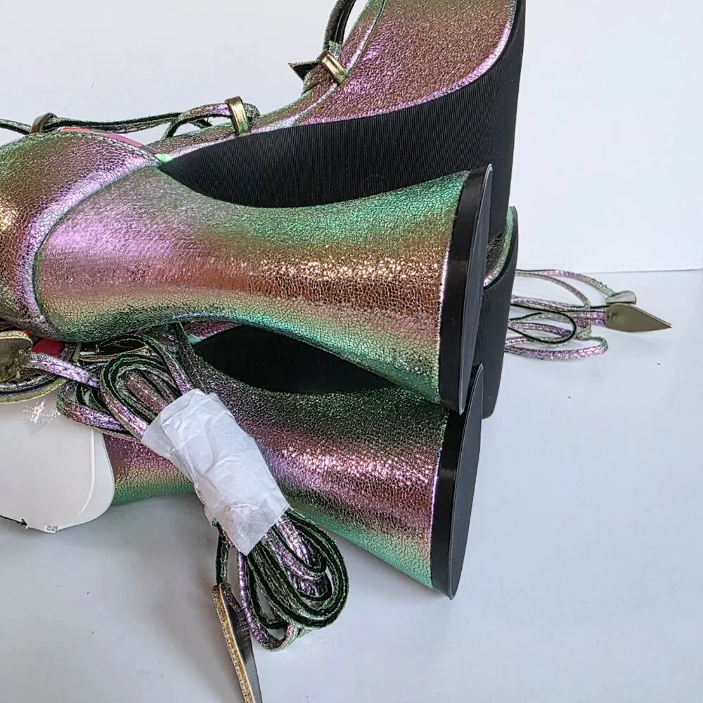 Club Exx Pixie Queen Butterfly Platform Heels Size 5 Iridescent‎ Rave Fairycore